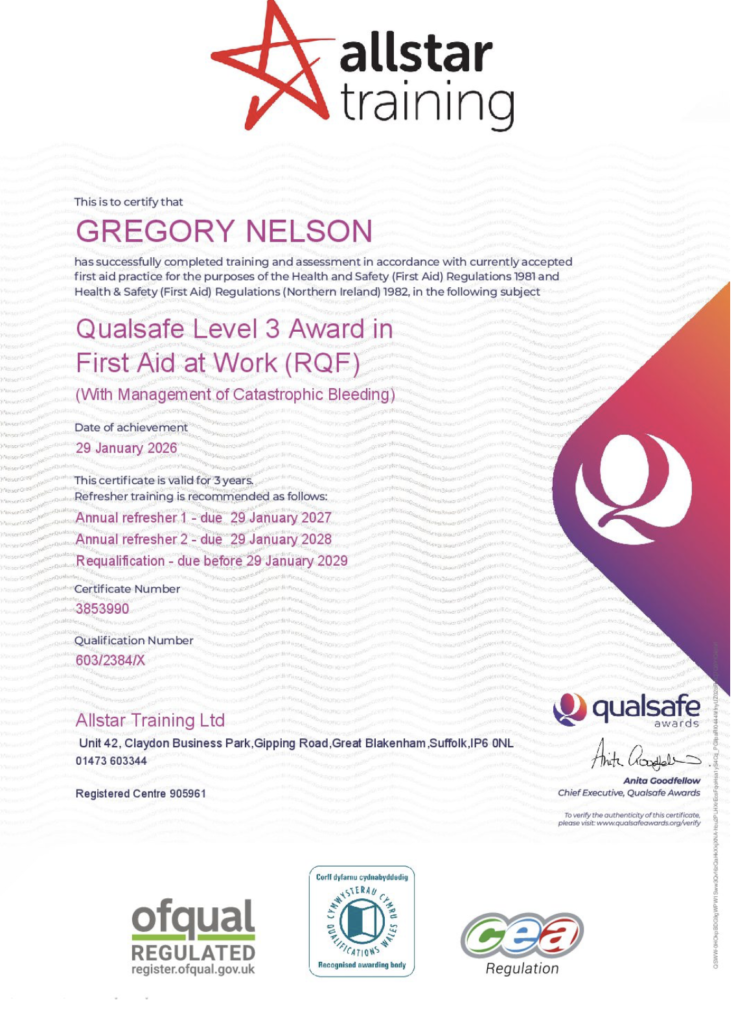 First aid re-qualifaction